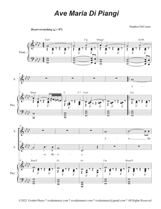 Ave Maria Di Piangi (Duet for Soprano and Alto solo)