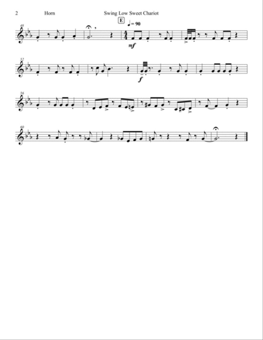 Swing Low Sweet Chariot Swing Low Sweet Chariot Brass Quintet scores gallery preview page 2