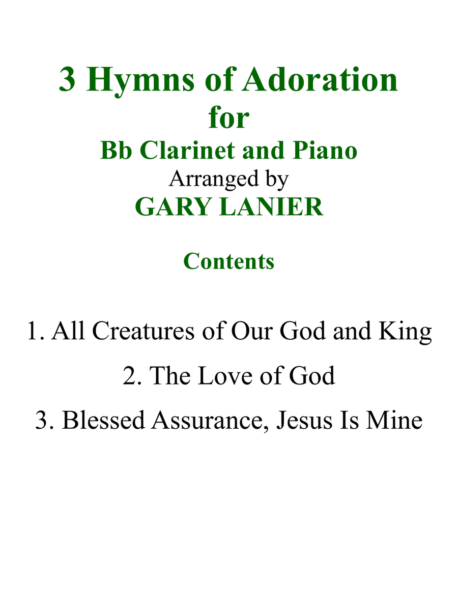 Gary Lanier: 3 HYMNS of ADORATION (Duets for Bb Clarinet & Piano) Gary Lanier: 3 HYMNS of ADORATION (Duets for Bb Clarinet & Piano) Woodwind Duet scores gallery preview page 2