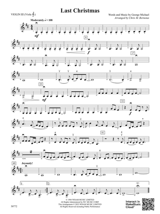 Last Christmas: 3rd Violin (Viola [TC])