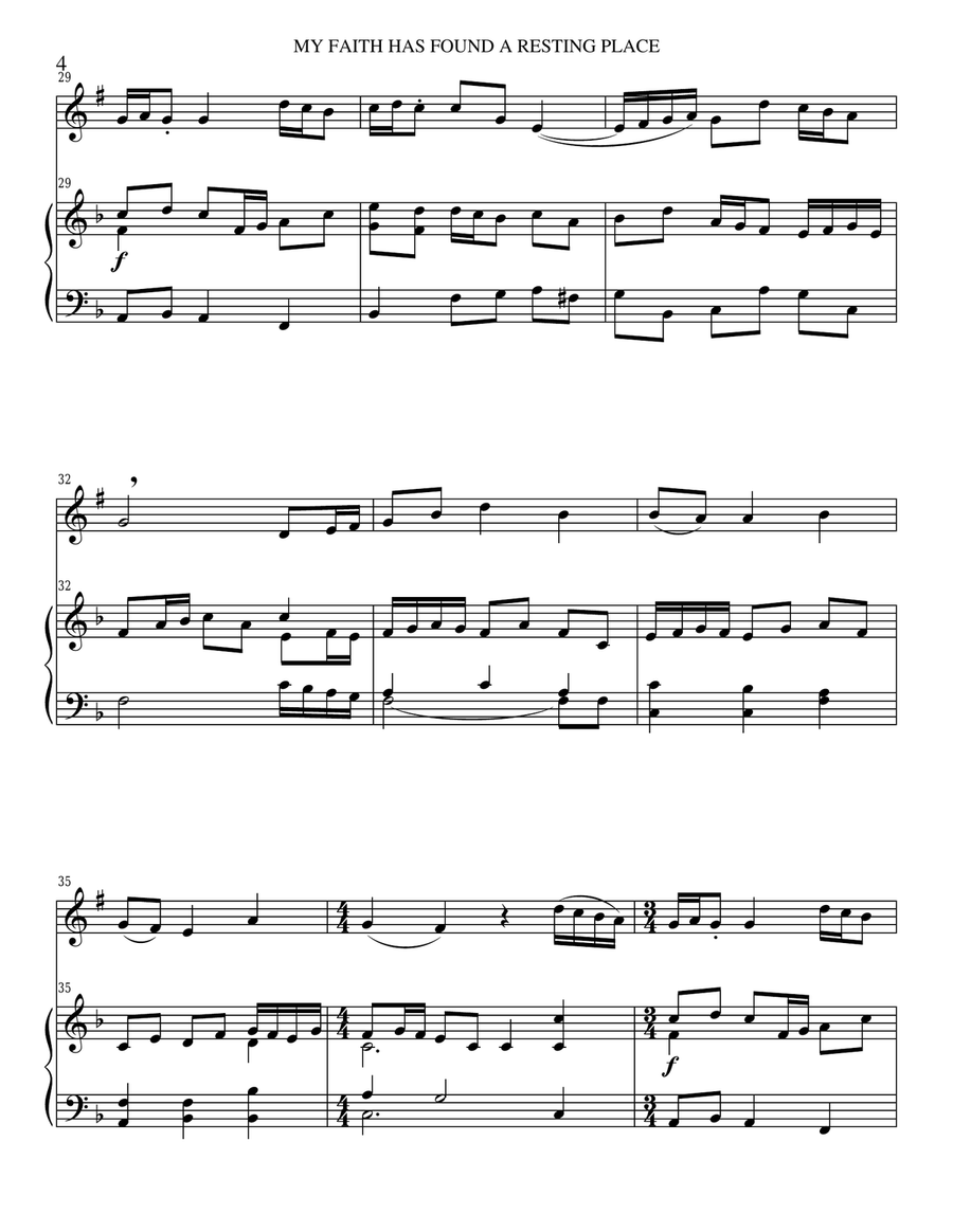 My Faith Has Found a Resting Place (Trp Piano and trp part) Trumpet Duet scores gallery preview page 4