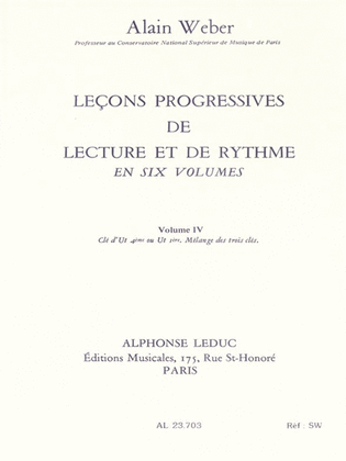 Progressive Lessons Of Reading And Rhythm - Volume 4