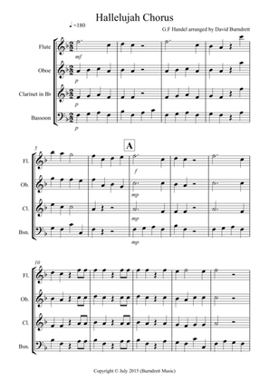Book cover for Hallelujah Chorus for Wind Quartet