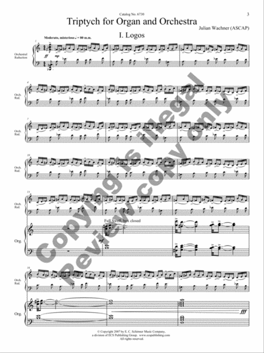 Triptych for Organ and Large Orchestra Orchestra scores gallery preview page 3
