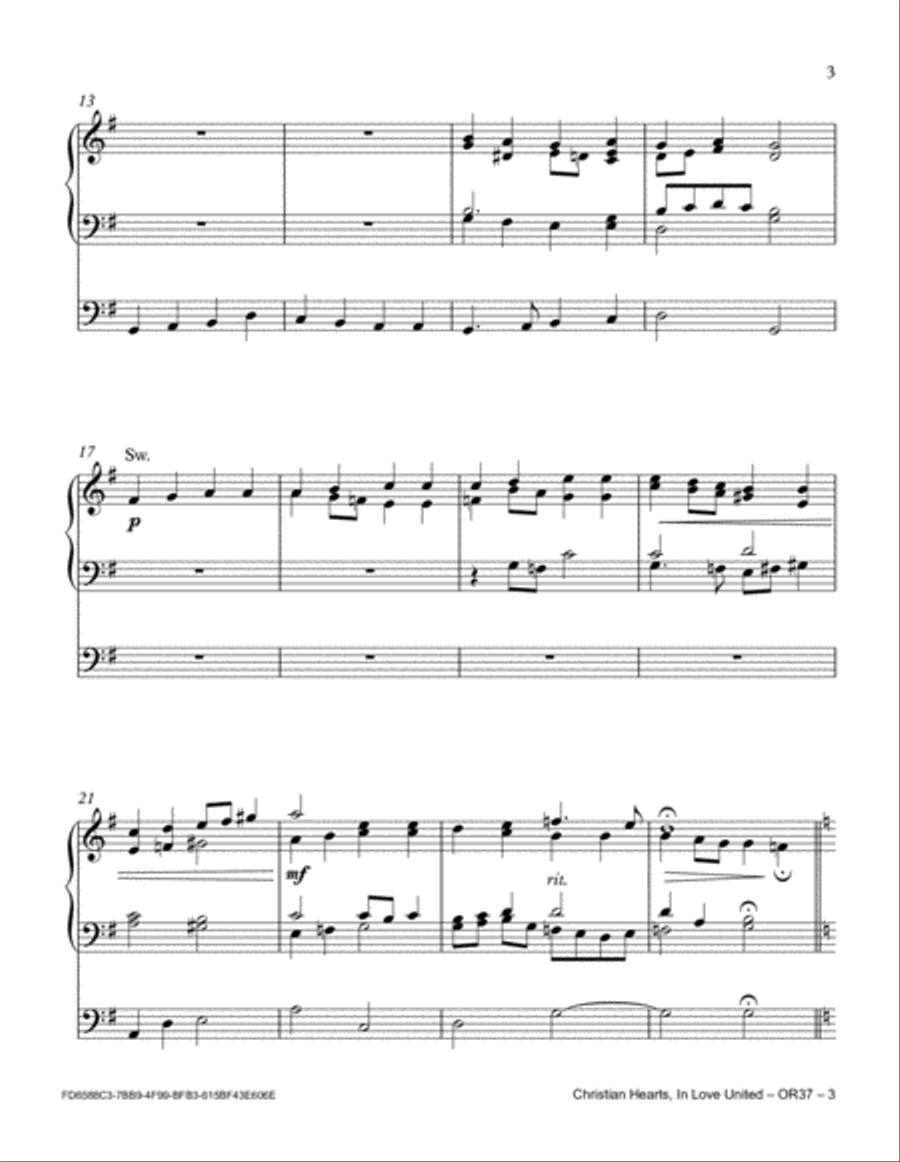 Christian Hearts, In Love United Organ Solo scores gallery preview page 3