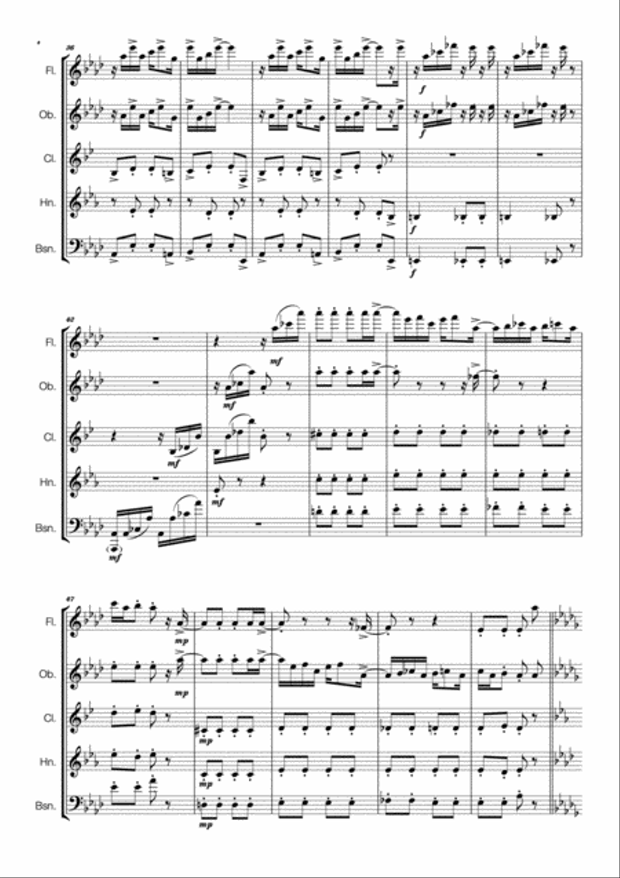 Scott Joplin - Maple Leaf Rag for Wind Quintet Woodwind Quintet scores gallery preview page 4