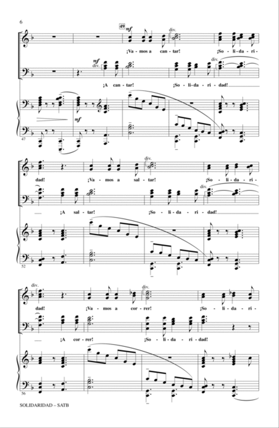 Solidaridad (In Solidarity) 4-Part scores gallery preview page 4