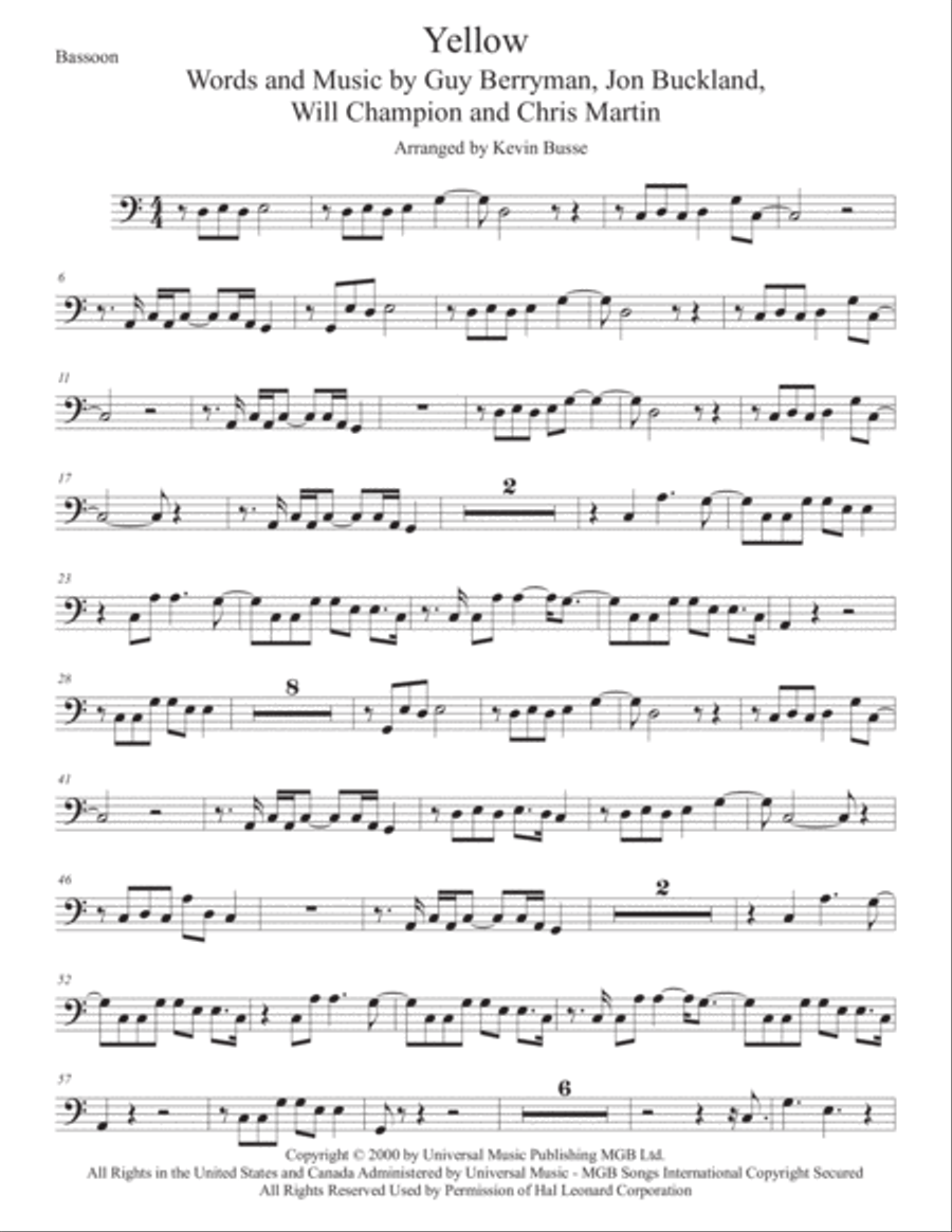 Yellow Bassoon Solo scores gallery preview page 1