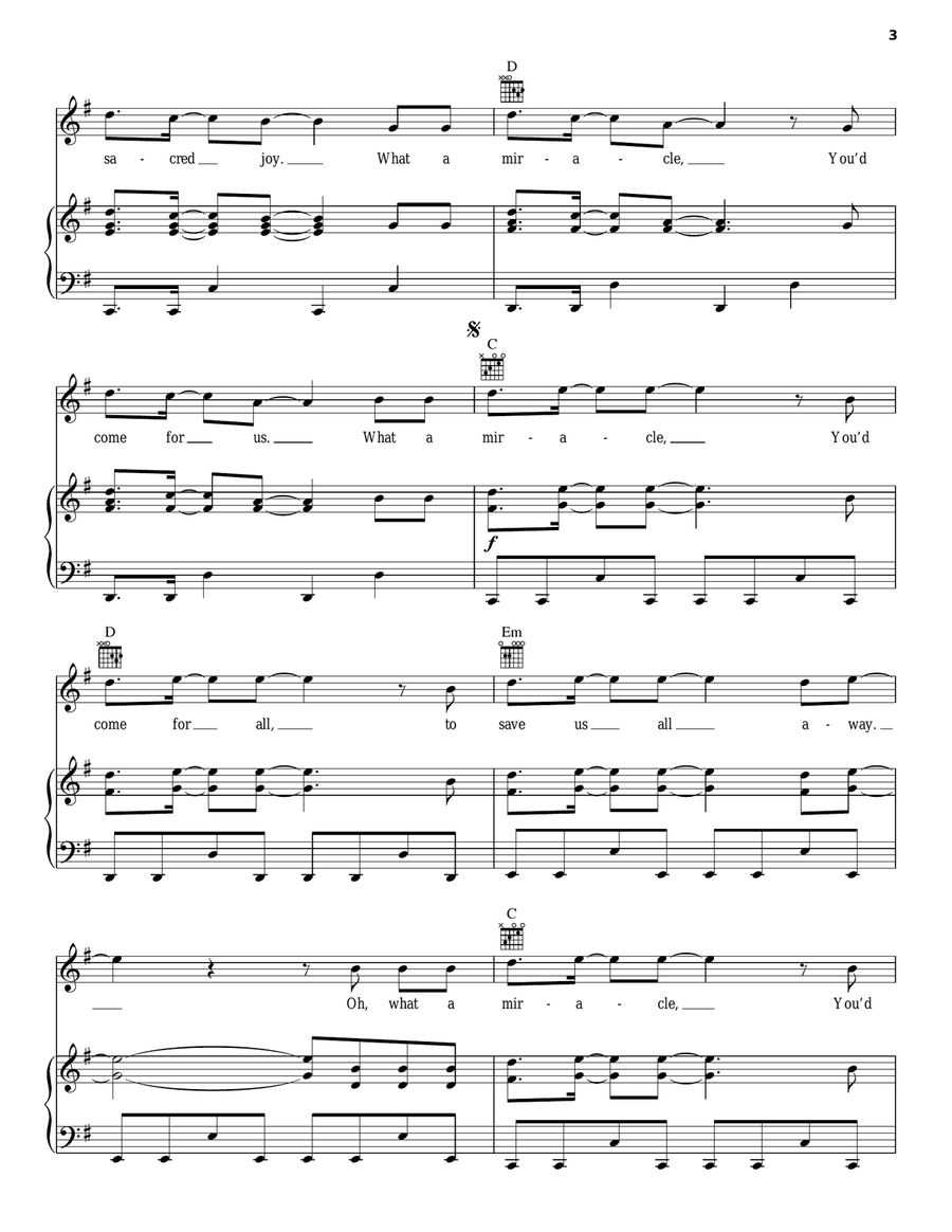 What A Miracle Piano, Vocal, Guitar scores gallery preview page 3