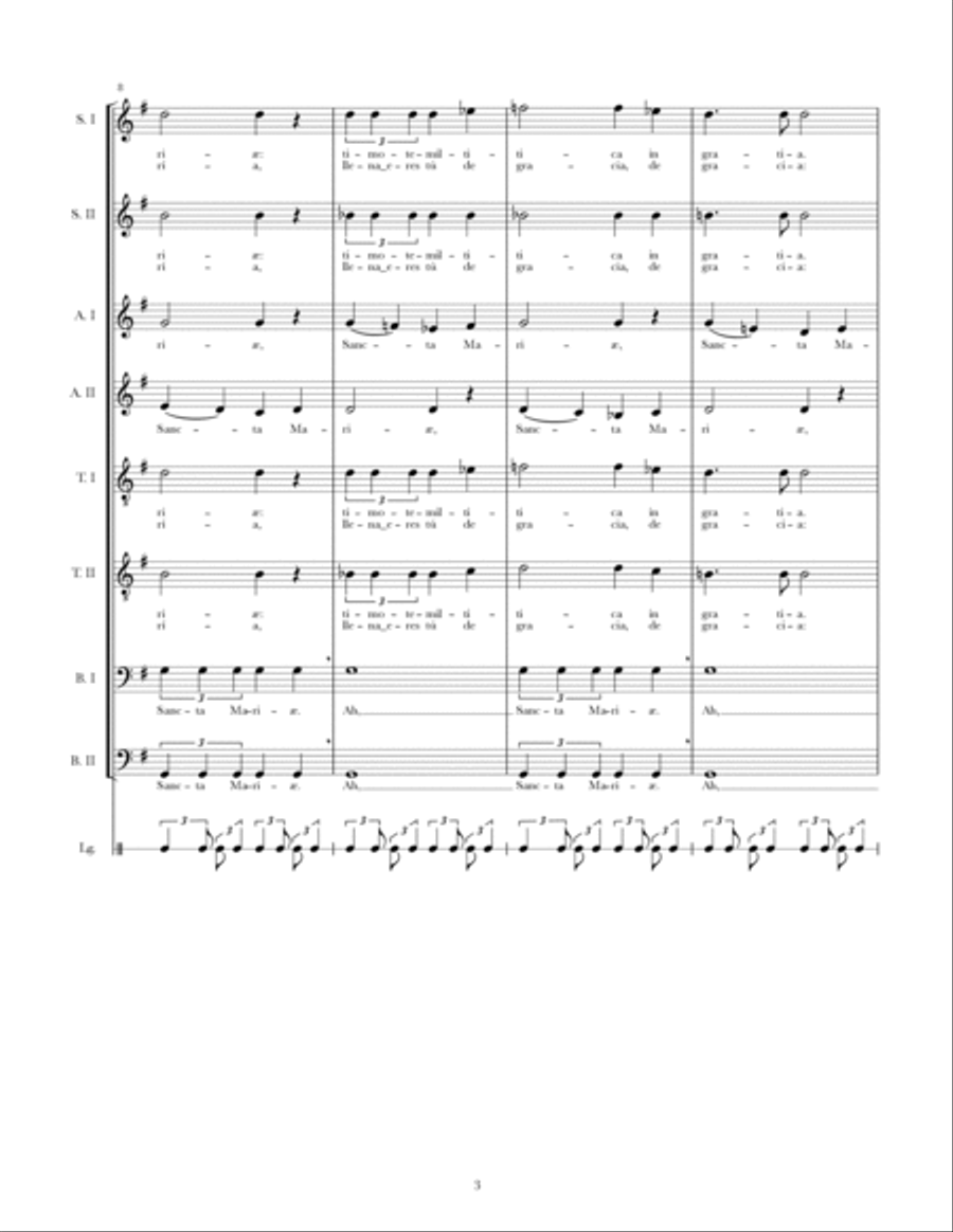 Ave Maria Náhuatl for mixed choir (SSAATTBB) SSAATTBB scores gallery preview page 3