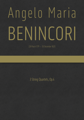 Benincori - 3 String Quartets, Op.4