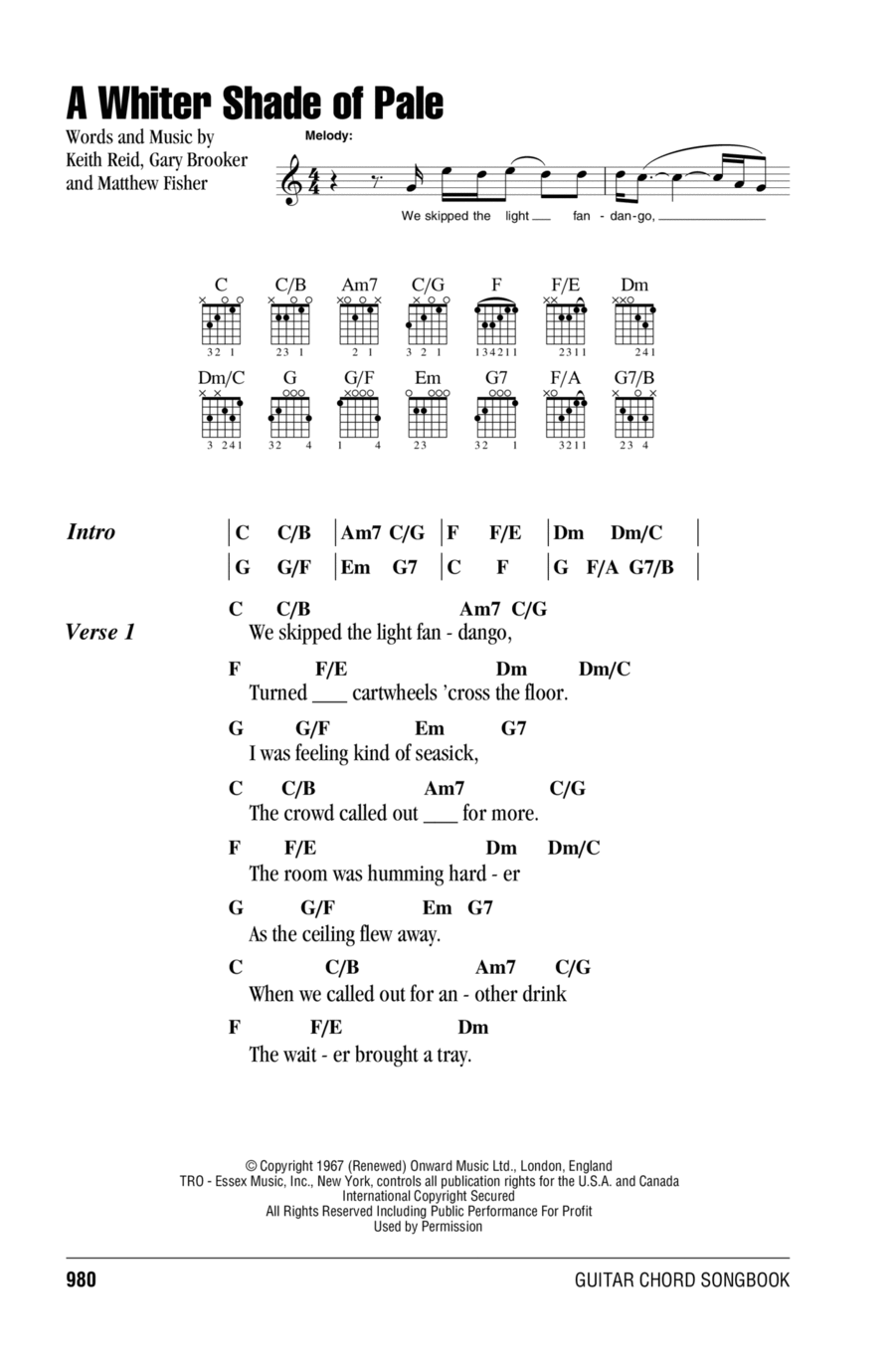 A Whiter Shade Of Pale A Whiter Shade Of Pale Acoustic Guitar scores gallery preview page 1