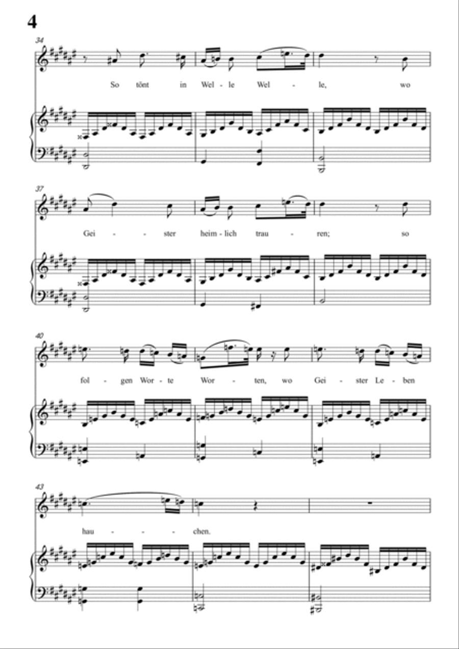 Schubert-Die Gebüsche in #F for Vocal and Piano Voice scores gallery preview page 5