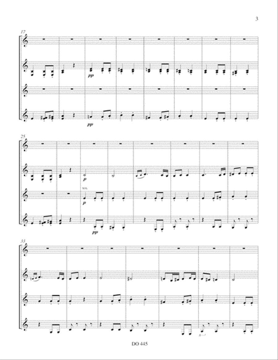 Symphony No. 7, IInd movement Guitar Ensemble scores gallery preview page 3