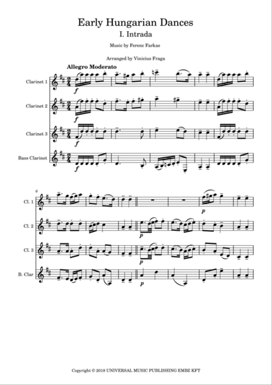 Regi Magyar Tancok (fuvolara Es Zongorara) Woodwind Ensemble scores gallery preview page 2