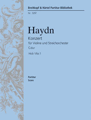 Book cover for Violin Concerto in C major Hob VIIa:1