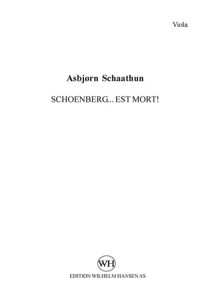 Schoenberg... est mort!