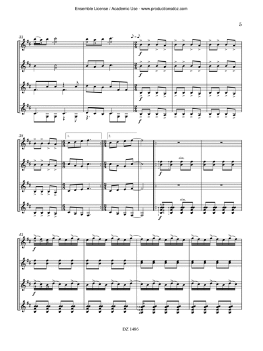 Café turc Guitar Ensemble scores gallery preview page 5