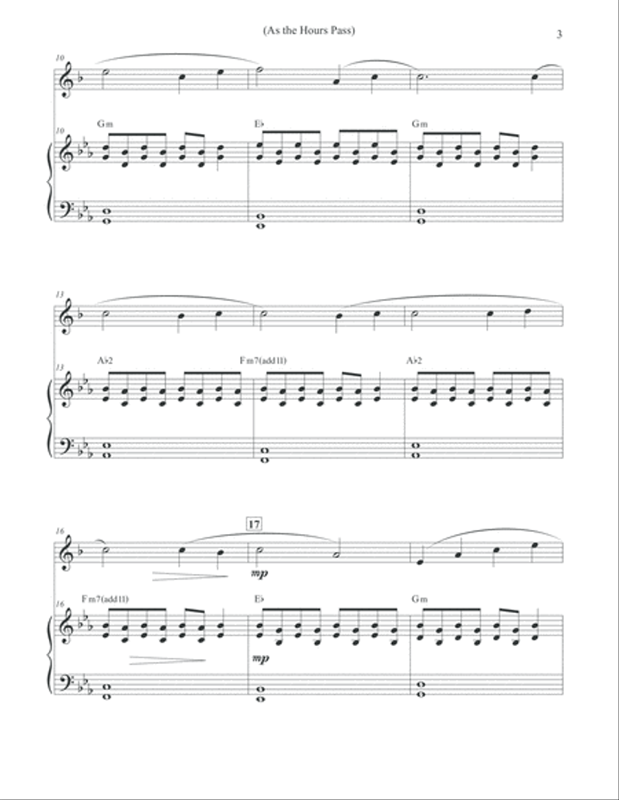 As the Hours Pass - Clarinet & Piano Clarinet Solo scores gallery preview page 3