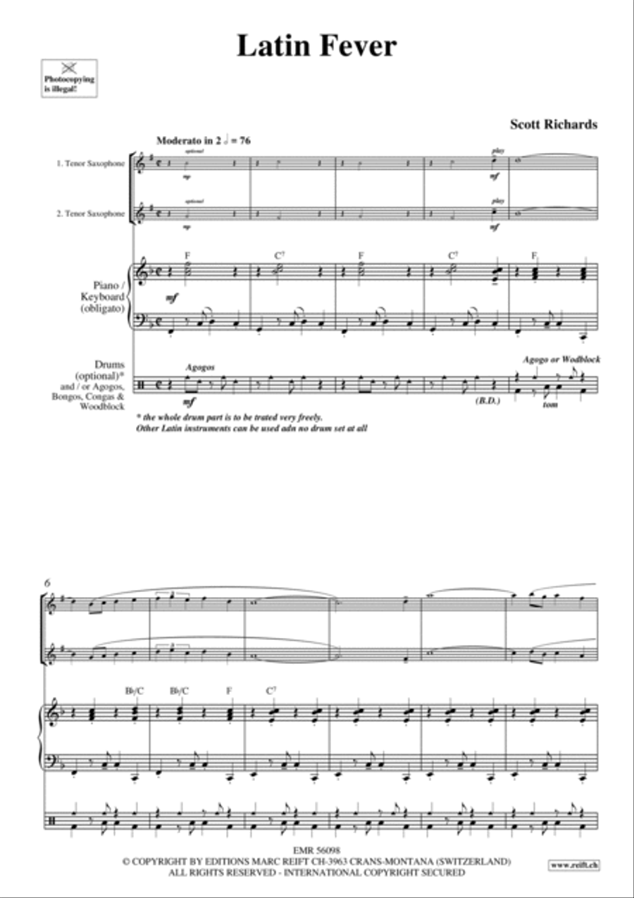 Latin Fever Latin Fever Tenor Saxophone scores gallery preview page 4