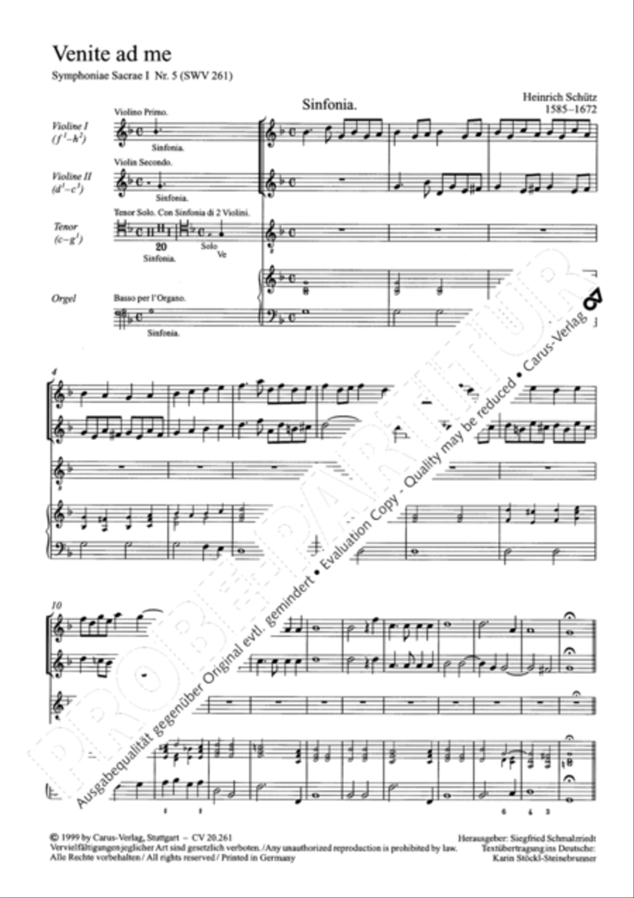 Venite ad me (Kommt alle zu mir) Tenor Voice scores gallery preview page 3