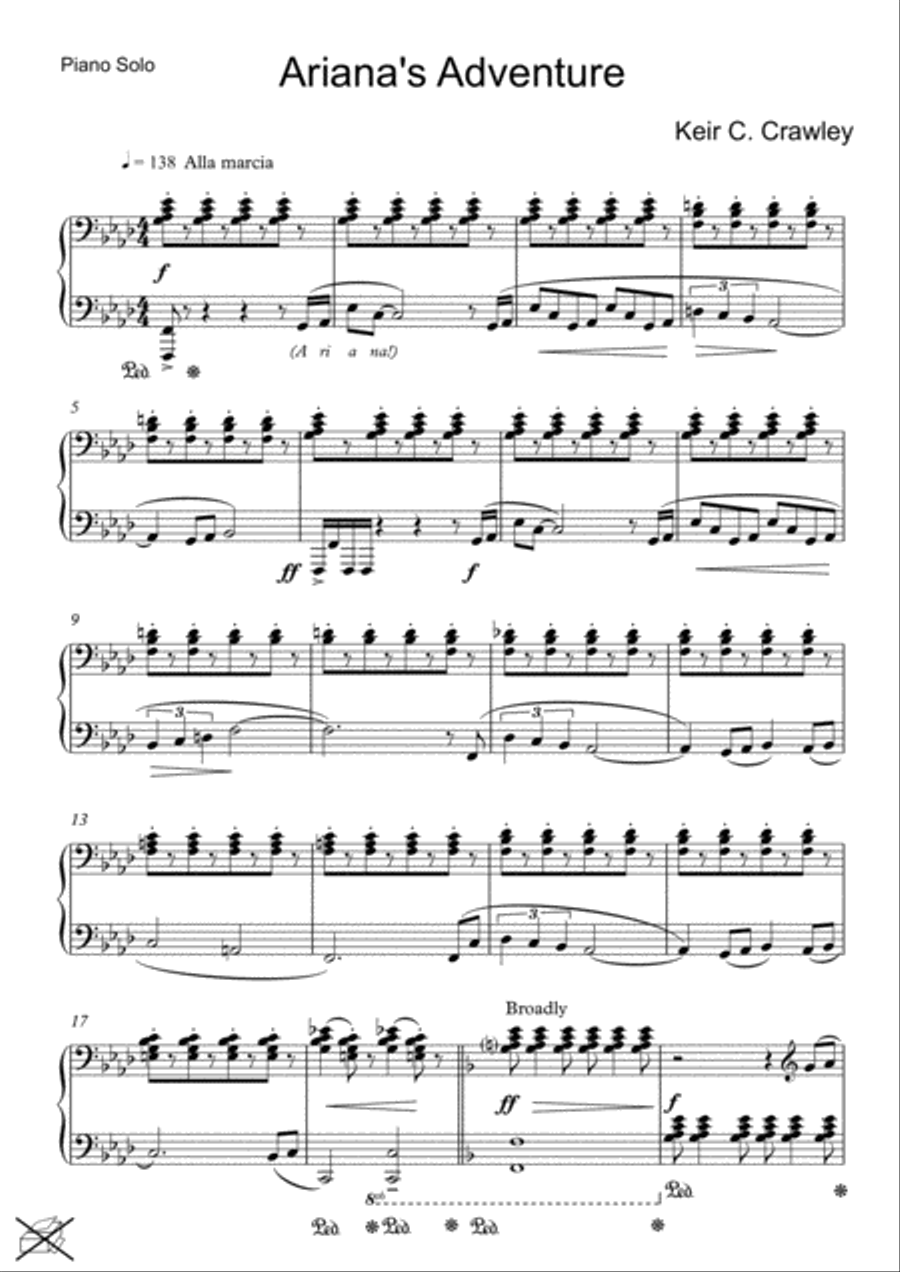 Ariana's Adventure Piano Solo scores gallery preview page 1