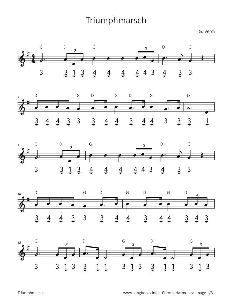 Triumphmarsch (Giuseppe Verdi) Chamber Music scores gallery preview page 1