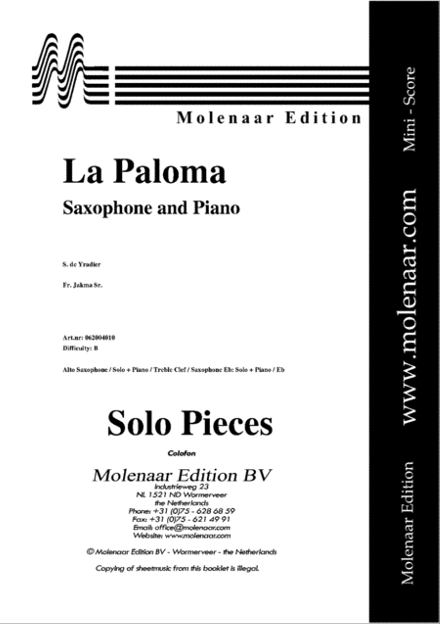 La Paloma Alto Saxophone scores gallery preview page 2