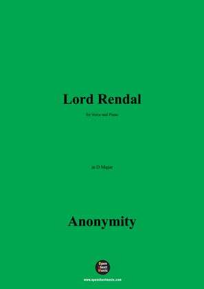 Anonymous-Lord Rendal,in D Major