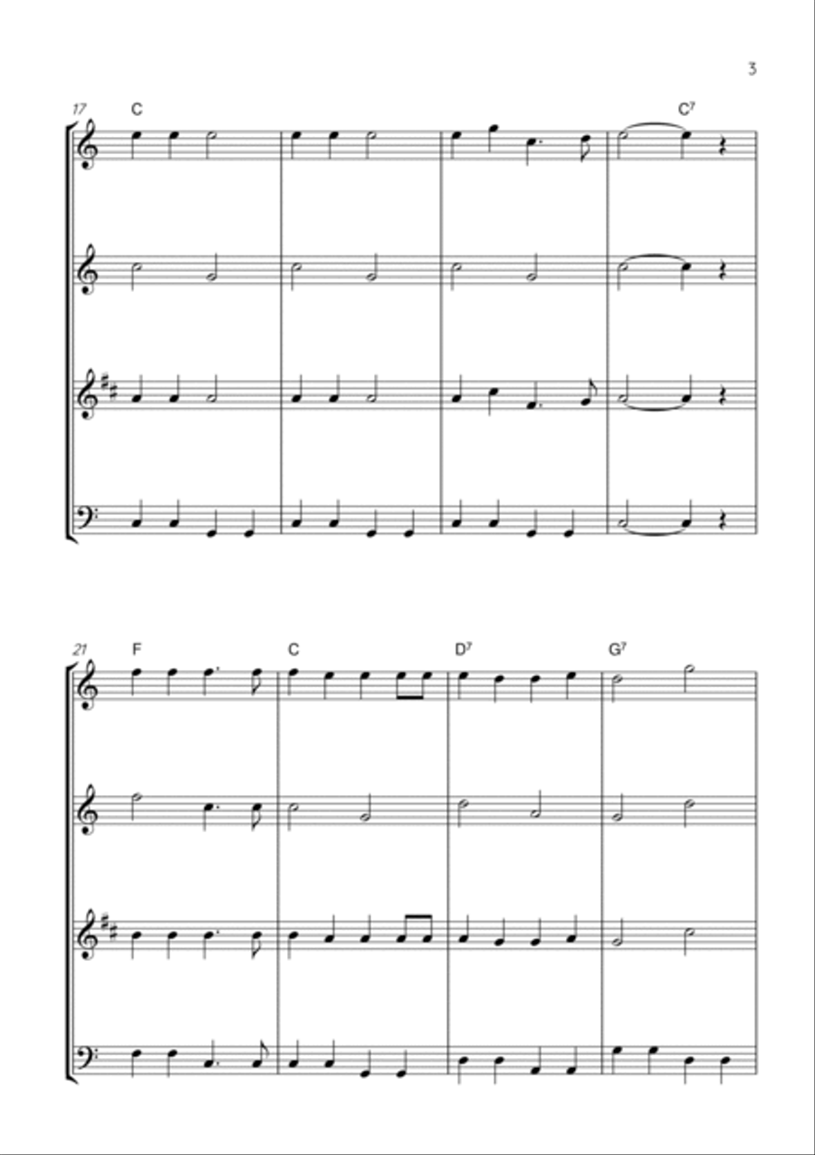Jingle Bells Woodwind Quartet scores gallery preview page 3