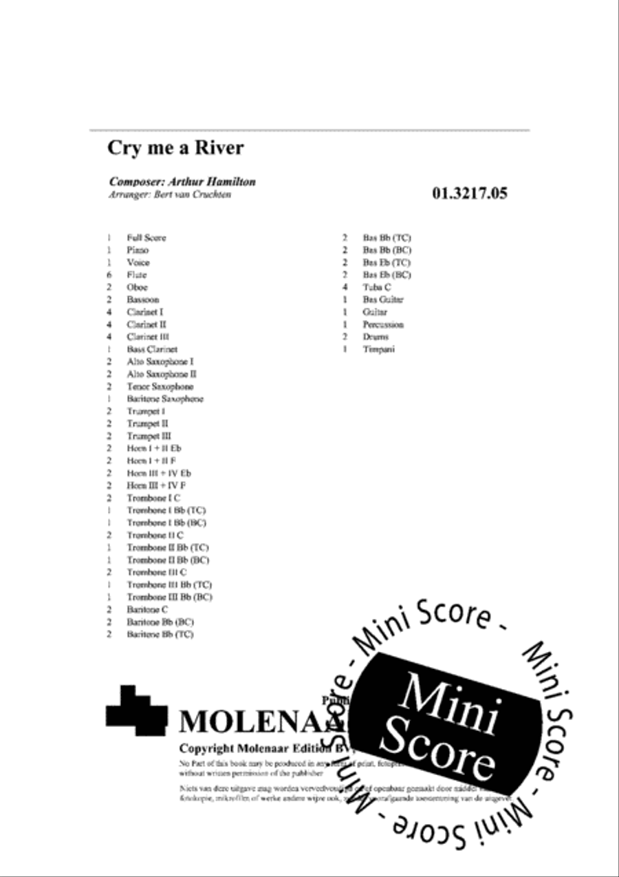 Cry me a River Concert Band scores gallery preview page 4
