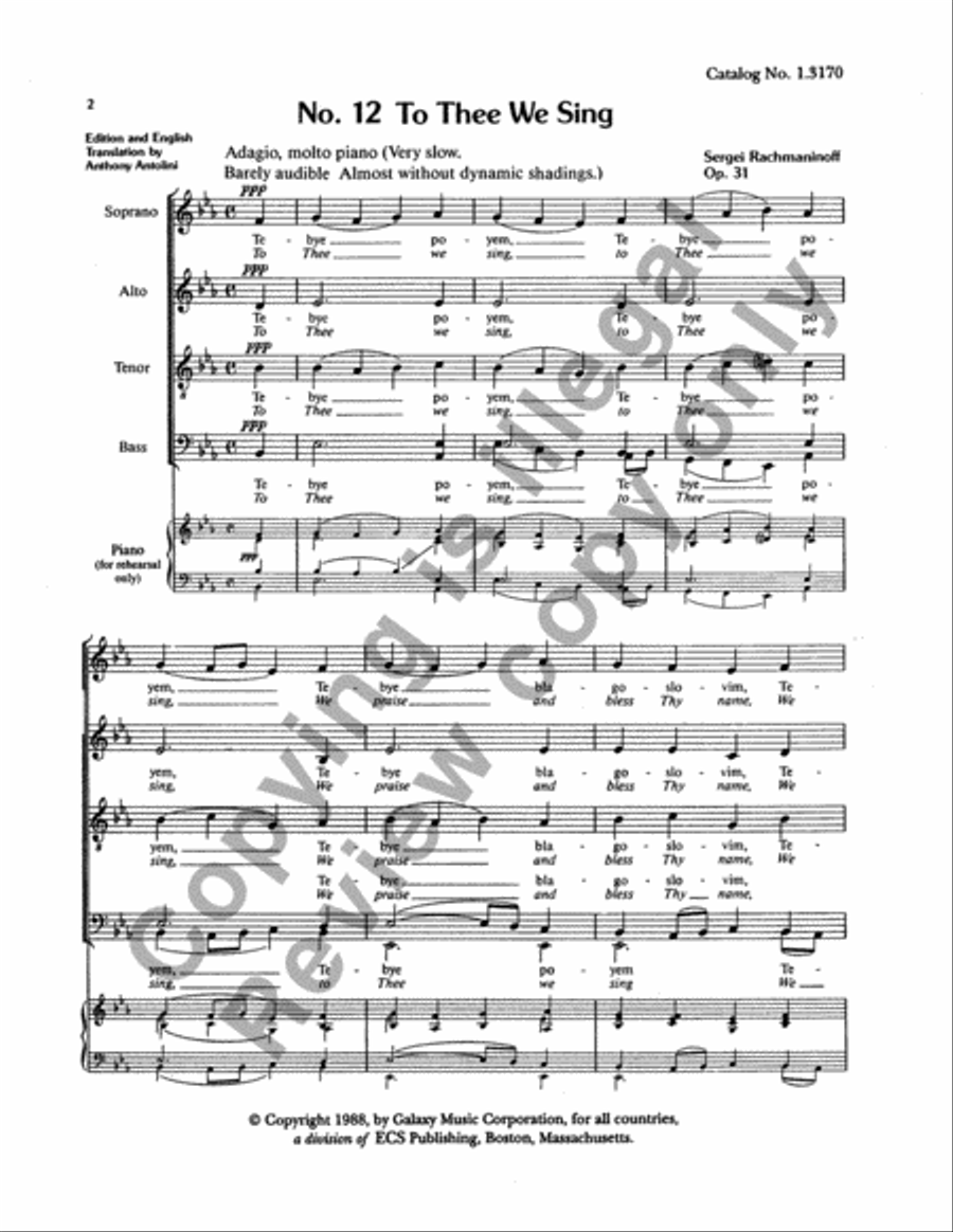 The Liturgy of St. John Chrysostom Divisi scores gallery preview page 5