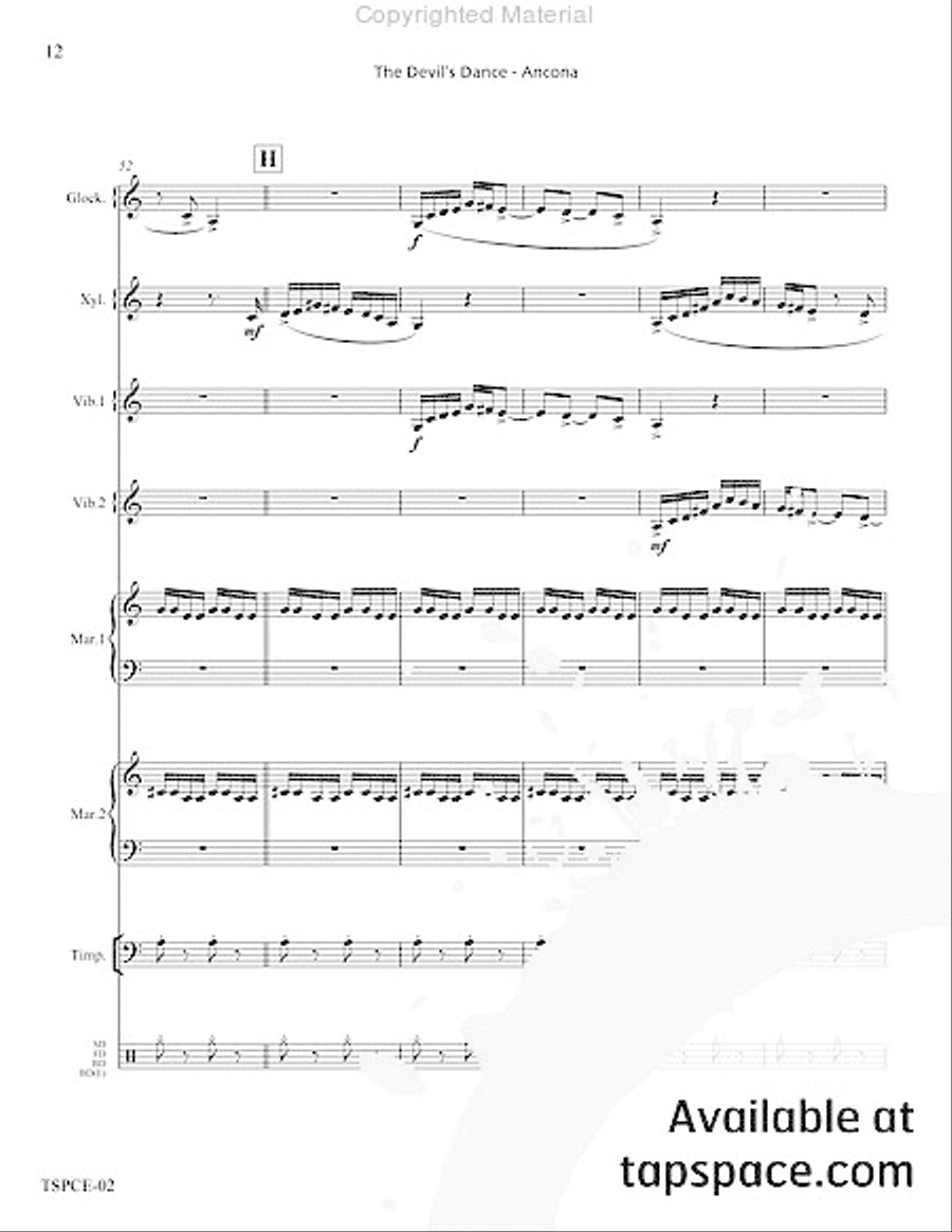 Devil's Dance, The Percussion Ensemble scores gallery preview page 13