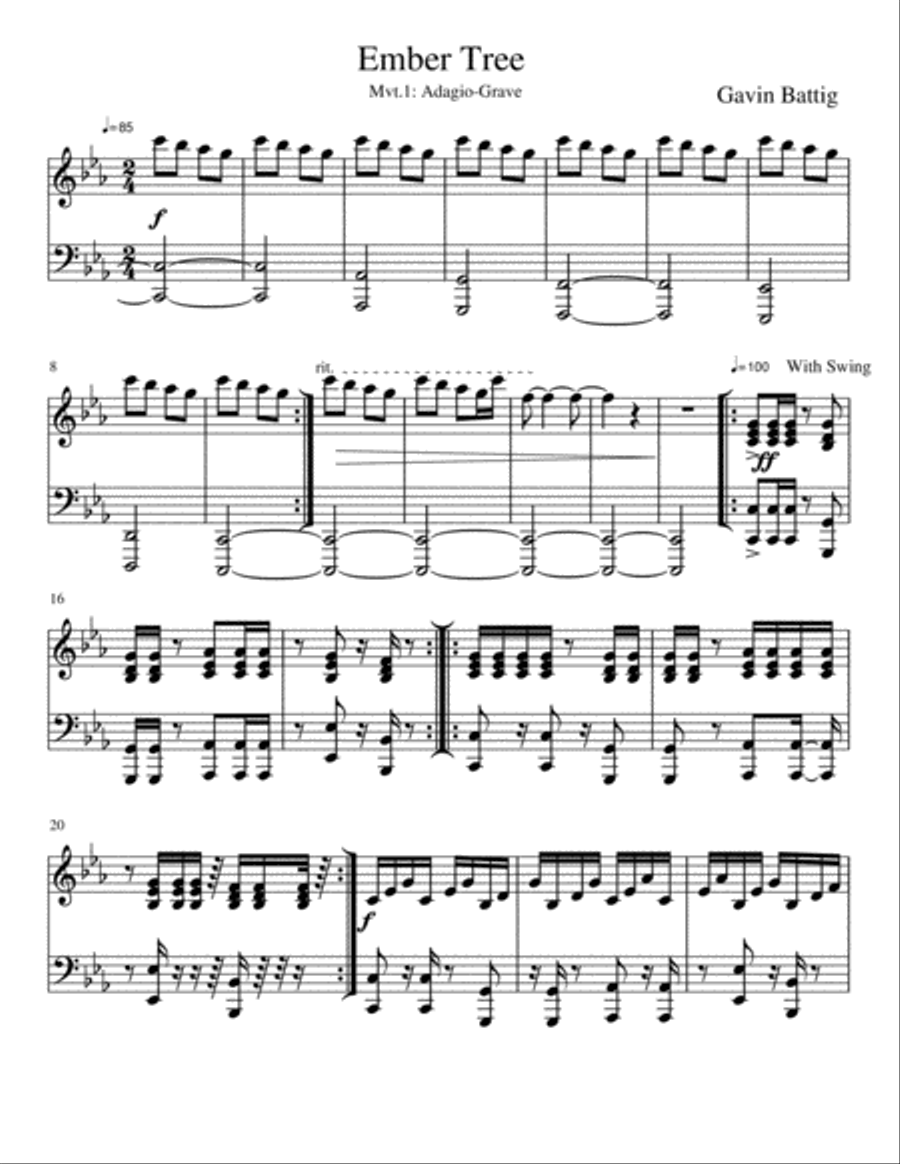 Ember Tree Movement 1 Piano Solo scores gallery preview page 1