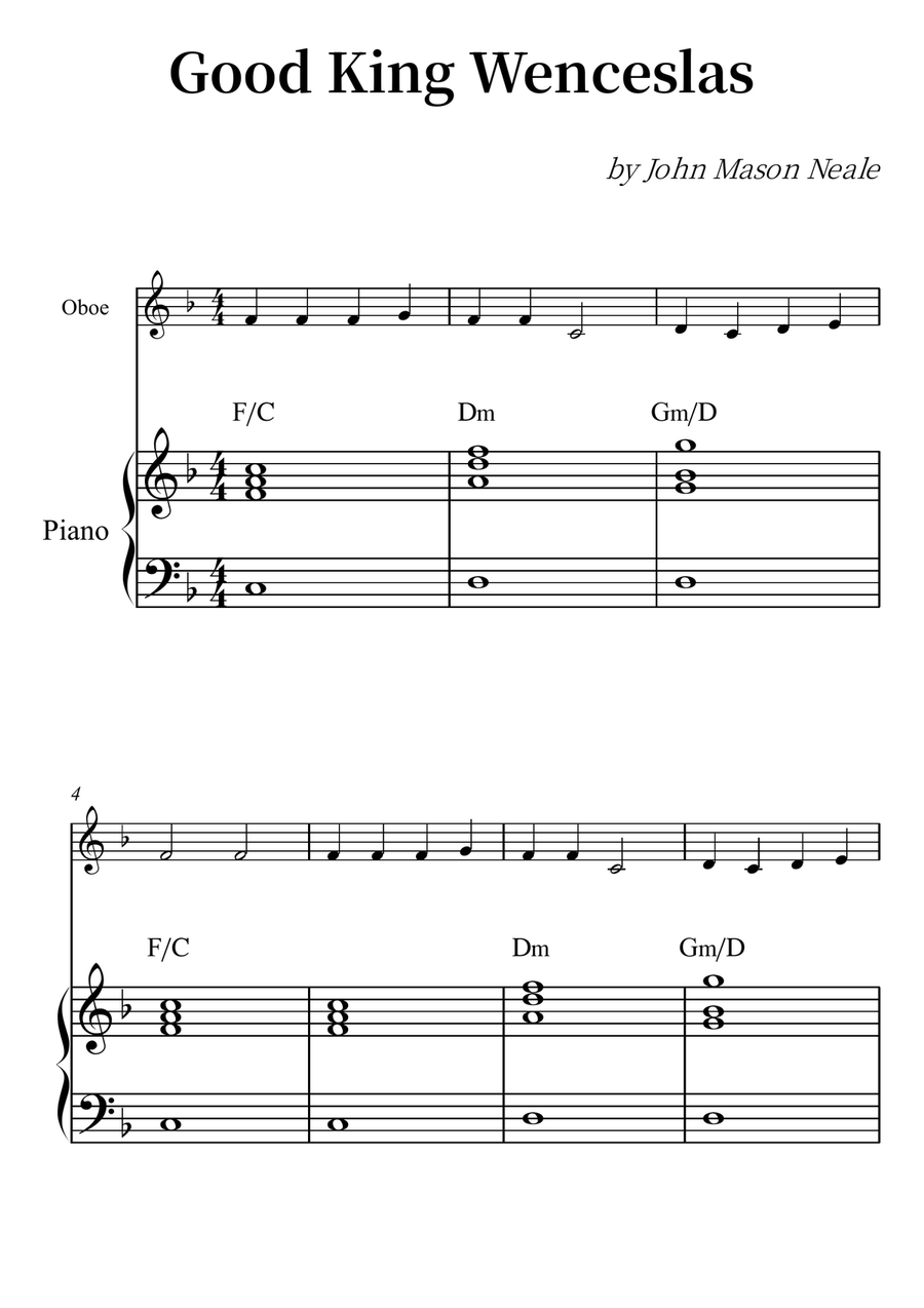 Good King Wenceslas Piano scores gallery preview page 1
