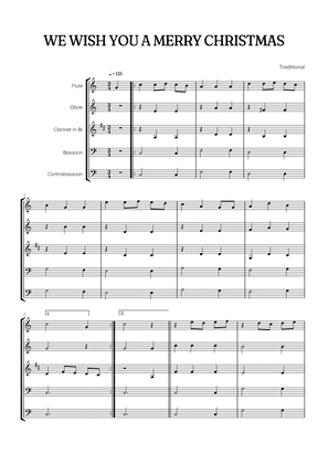 We Wish You a Merry Christmas for Woodwind Quintet • easy Christmas sheet music