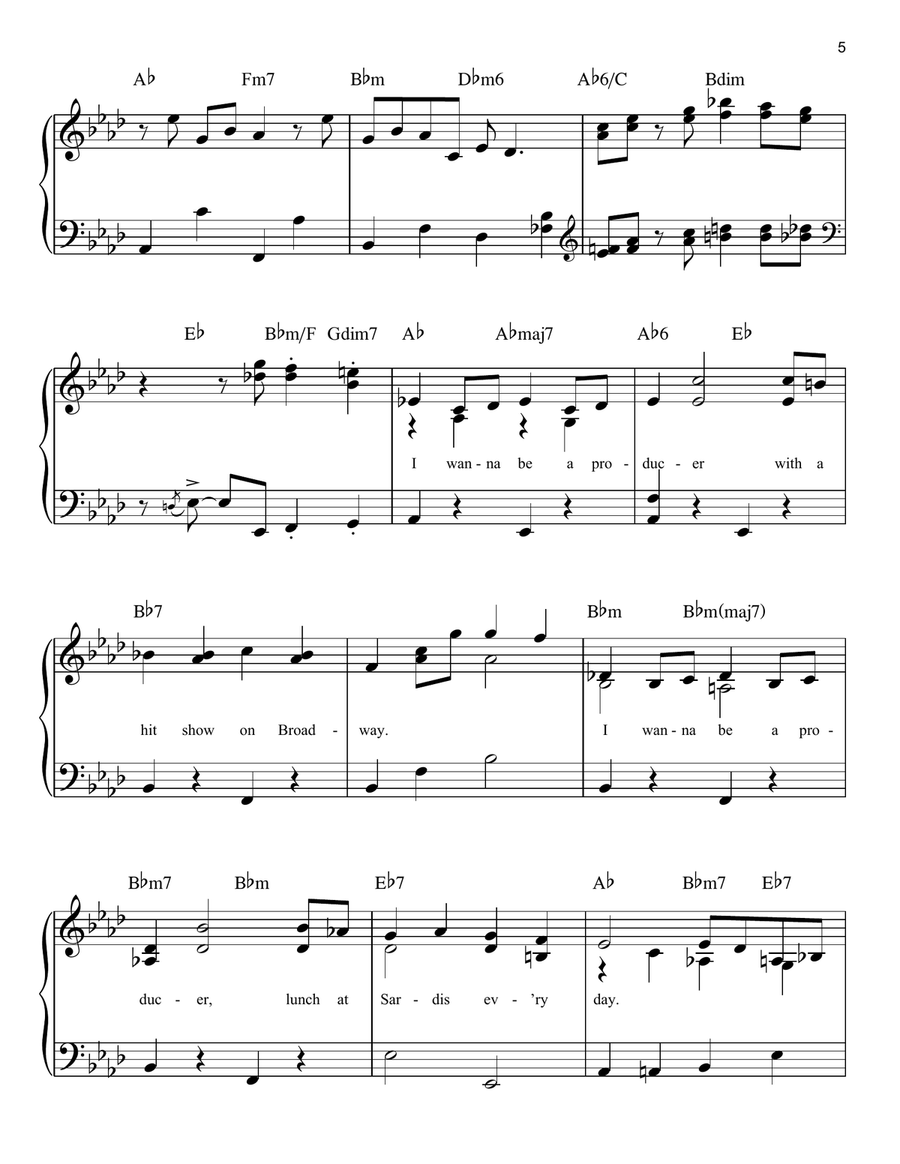 I Wanna Be A Producer Easy Piano scores gallery preview page 5