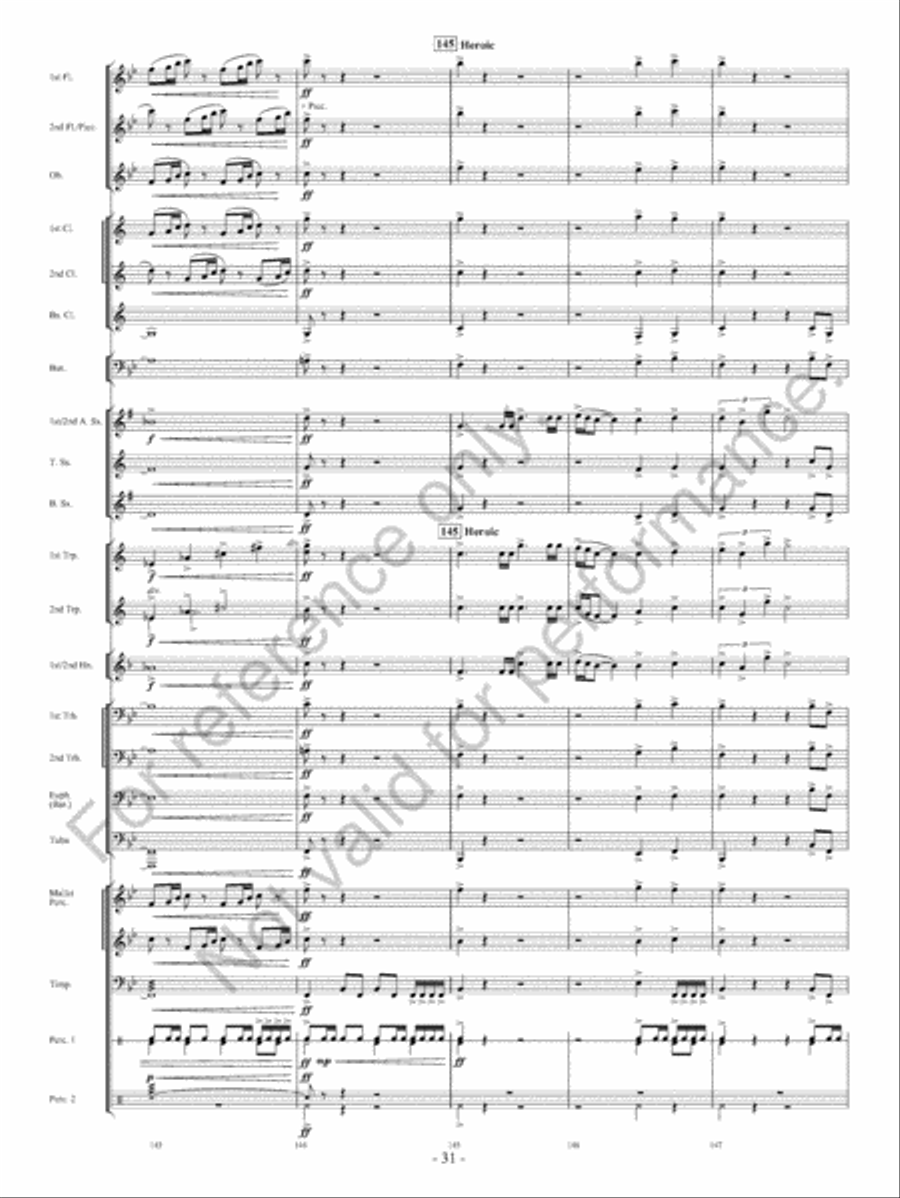 Of Heroes And Demons Concert Band scores gallery preview page 32