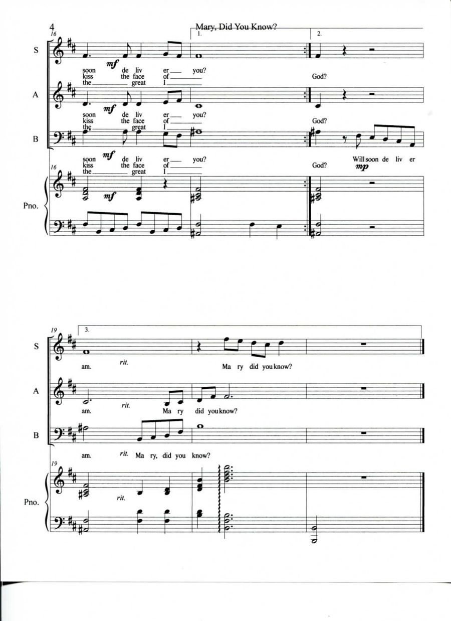 Mary, Did You Know? Mary, Did You Know? 3-Part scores gallery preview page 4