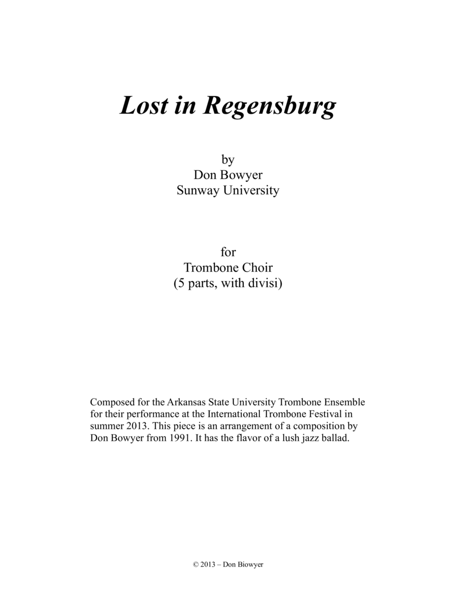 Lost in Regensburg (Letter size)