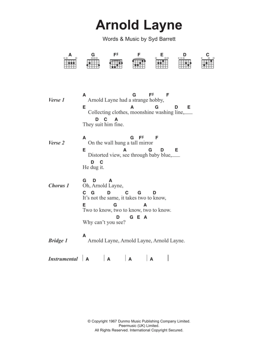Arnold Layne Arnold Layne Acoustic Guitar scores gallery preview page 1