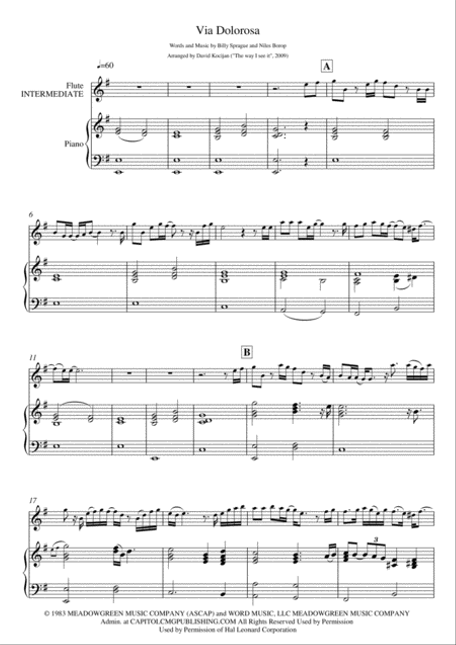 Via Dolorosa Via Dolorosa Flute Solo scores gallery preview page 1