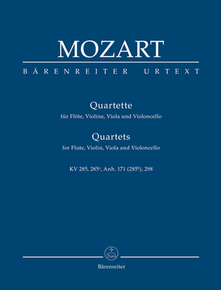 Book cover for Quartets for Flute, Violin, Viola and Violoncello
