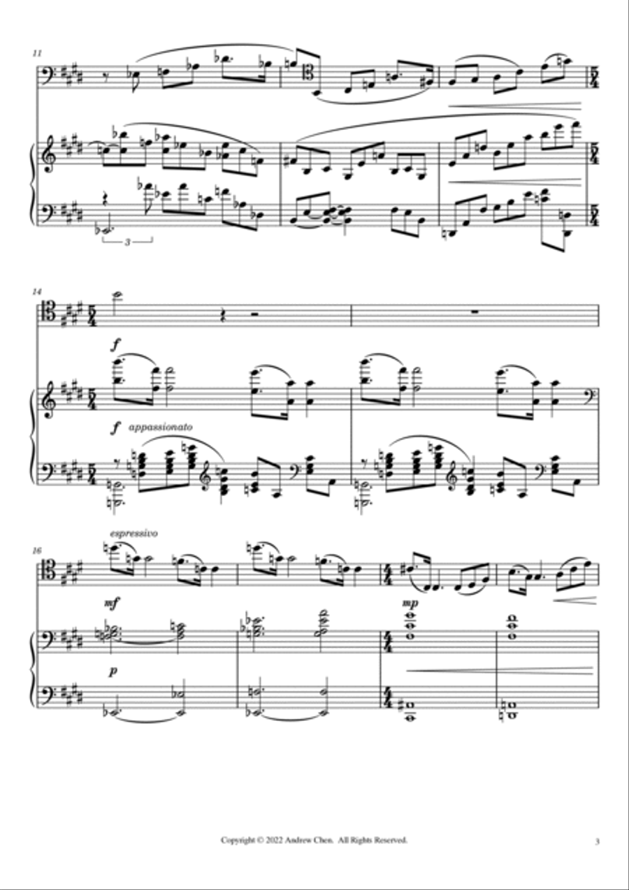 Awakenings - Rhapsody for Cello and Piano Piano scores gallery preview page 3