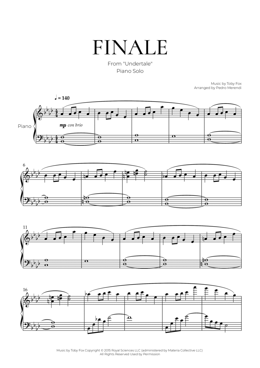 Undertale Variations Piano Solo scores gallery preview page 1