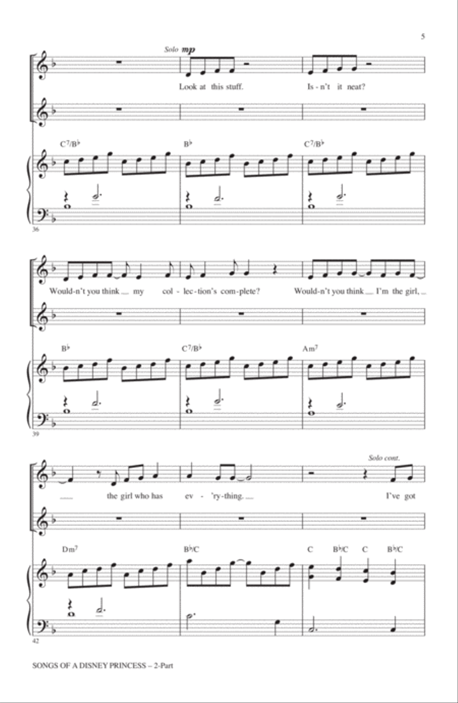 Songs of a Disney Princess (Choral Medley) 2-Part scores gallery preview page 4