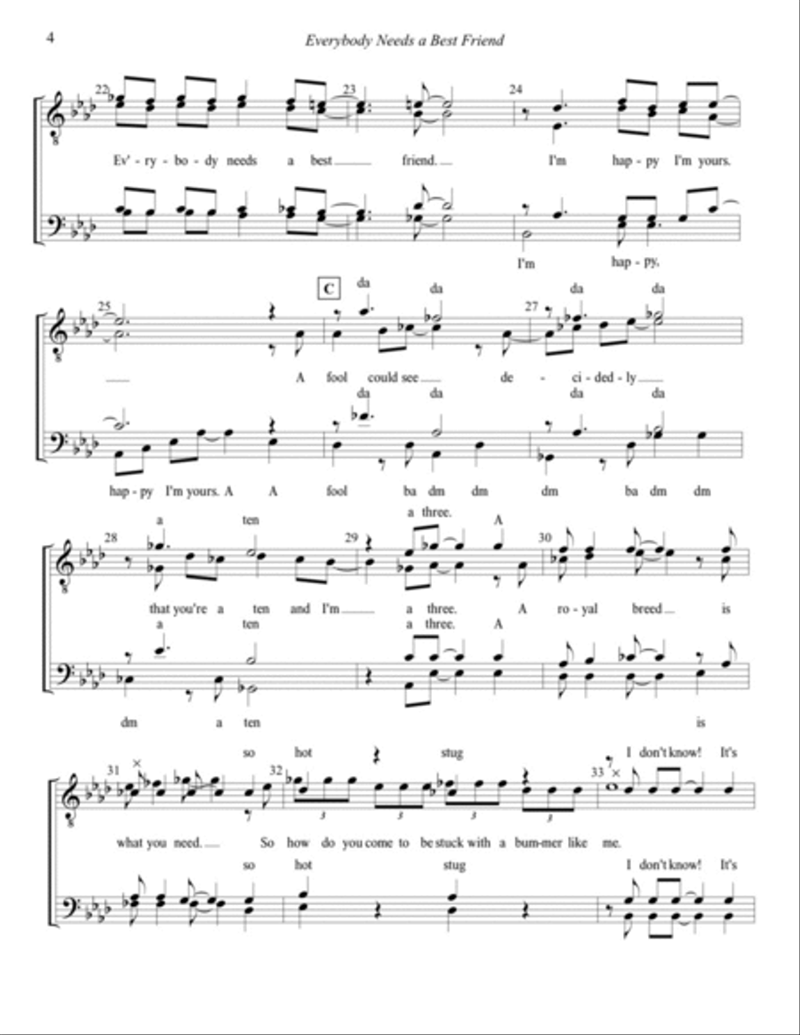 Everybody Needs A Best Friend TTBB scores gallery preview page 4