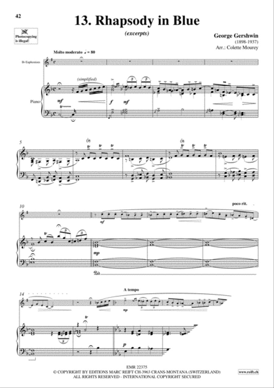 Gershwin 20 Greatest Hits Euphonium scores gallery preview page 15