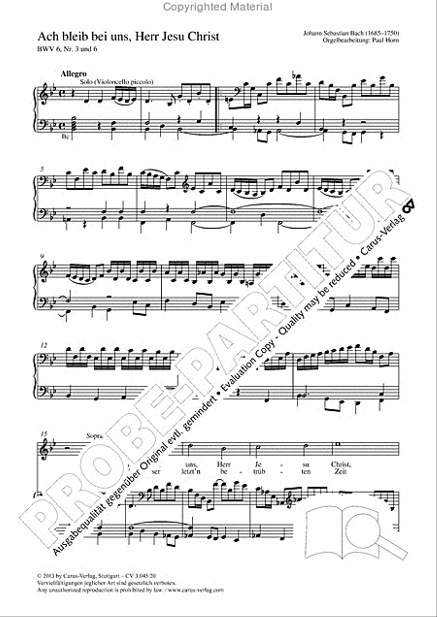 O stay with us, Lord Jesus Christ! (Ach bleib bei uns, Herr Jesu Christ) 4-Part scores gallery preview page 2