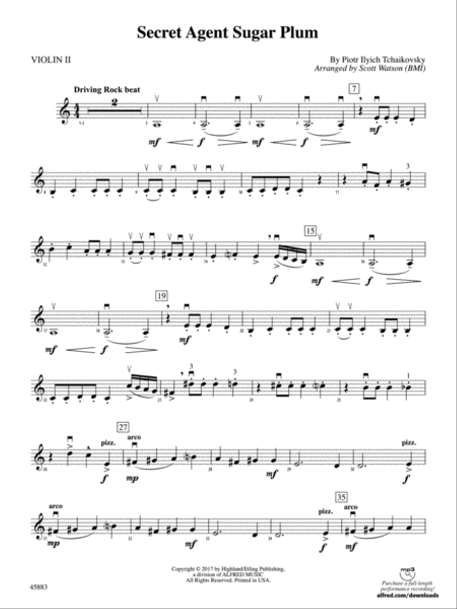 Secret Agent Sugar Plum: 2nd Violin String Orchestra scores gallery preview page 1